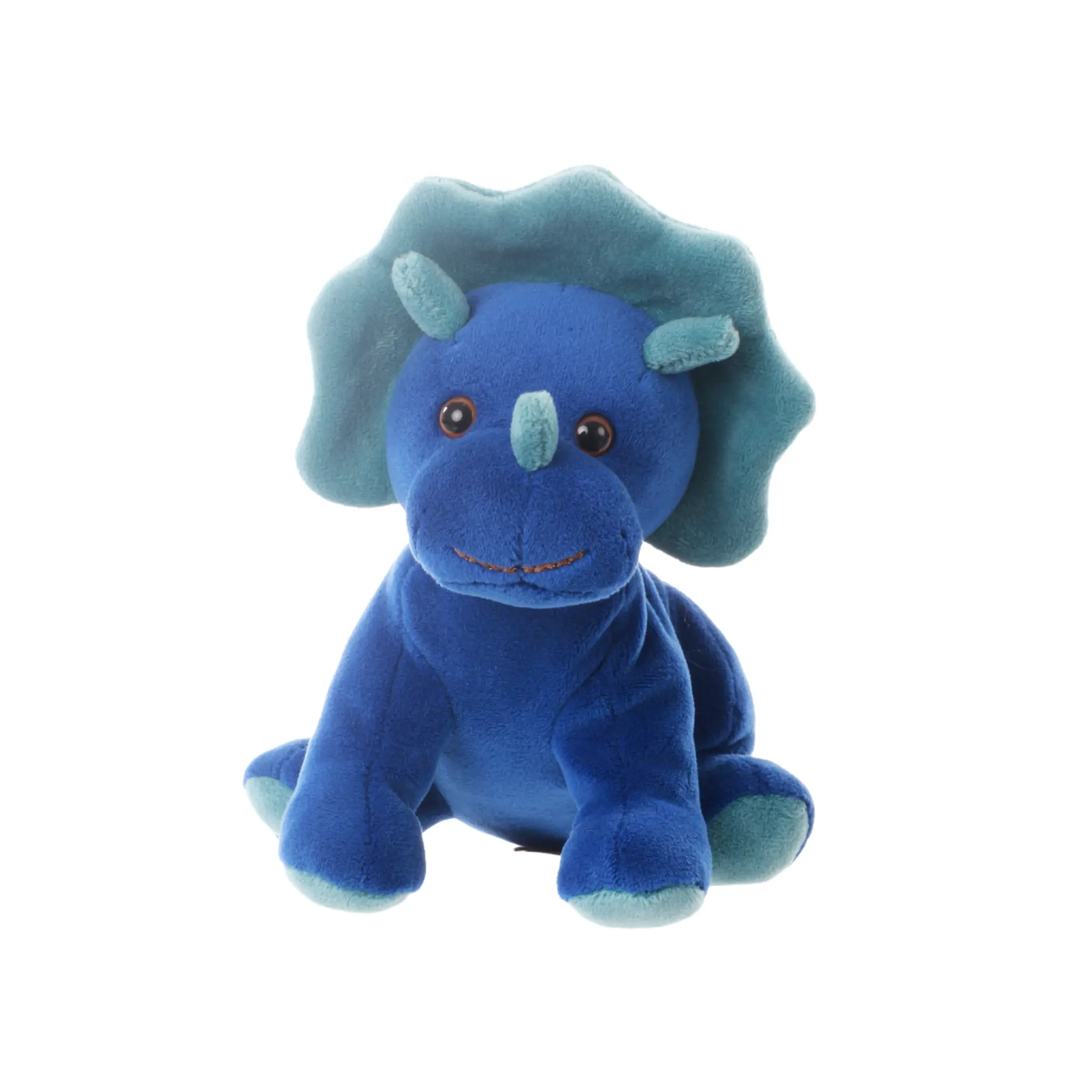 Bukowski Bears Baby Tricey 7-in Soft Plush Blue Triceratops Stuffed Animal Toy - Unisex Travel Size Stuff, Energetic Playtime Companion for Babies, Small