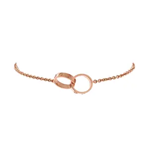 Pre-owned Cartier Love Interlocking Bracelet 18K Rose Gold by Rebag