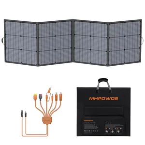MHPOWOS Foldable Solar panel 220W Portable Solar Panel with Adjustable Kickstand, IP67 Waterproof, 40V Solar Charger Solar Cell for Outdoor Adventures Jackery ECOFLOW BLUETTI ANKER Powerstation Solar Generator RV Camping