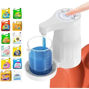 Electric Laundry Detergent Pump -  Laundry Detergent Dispenser with Graduated Cup for Liquid Detergent, USB Rechargeable, 1500mAh , Ideal for Laundry Room Organization (White)