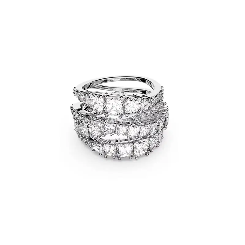 Luxury 3-Row Full Cubic Zirconia Ring for Women – Sparkling Statement Ring