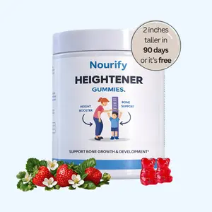 Nourify Heightener Gummies – Bone & Development Nutritional Supplement, Strawberry Flavor