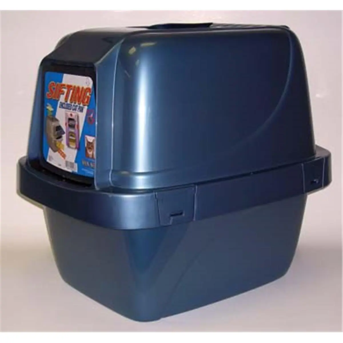 Van Ness Enclosed Sifting Cat Pan - CP66 Large Sifter Litter Box, 19x15x13in, Removable Door, Carrying Feature, Clumping Litter Compatible, Triple Odor Protection, Easy Clump Removal, Sifter Litter Boxes