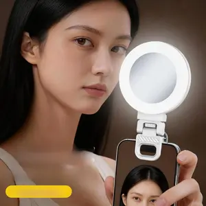 Portable LED Fill Light & Makeup Mirror - Handheld Pocket Light for Live Streaming & Photography, Universal Soft-Light Selfie Mirror with Beauty Lighting