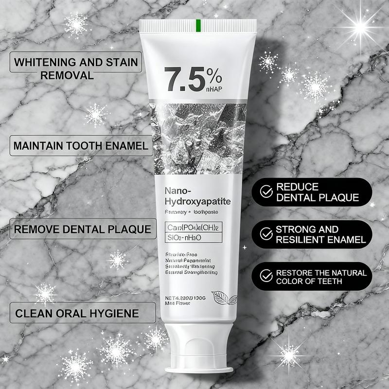 3 PCS 7.5% Toothpaste - Nano Hydroxyapatite for Enamel Strengthening & Teeth Whitening,Enamel Repair, Fluoride-Free & Sensitive Teeth Friendly