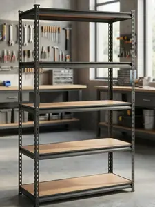 GAOMON Adjustable 5-Tier Metal Storage Shelves, Garage Storage Shelving Unit for Warehouse Pantry Basement Heavy Duty Utility Rack Tool Shelf