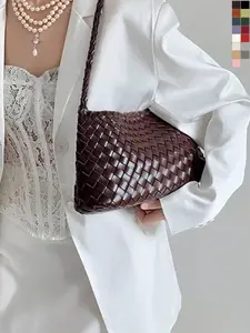Handmade Leather Crossbody Bag, 2026 New Luxury Small Shoulder Bag, Casual All-Seasons Handbag, French Vacation Style, Includes Inner Pouch
