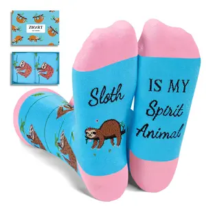 Zmart Funny Saying Sloth Gifts For Women,Sloth Is My Spirit Animal,Novelty Sloth Print Socks, Anniversary Gift, Gift For Her, Gift For Wife  SwimWeek  summervibes