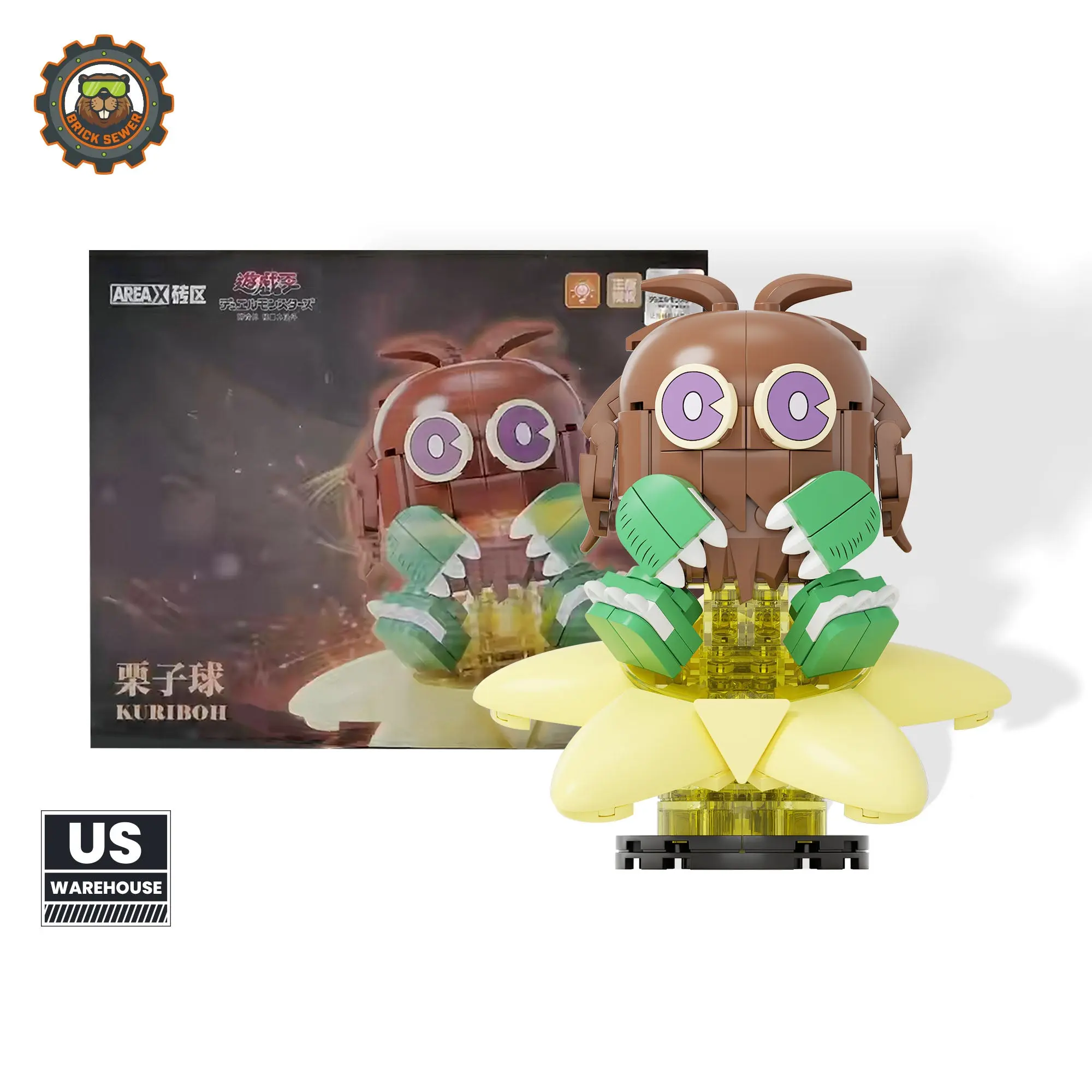 Yu-Gi-Oh! Kuriboh ABS Plastic Brick Kit, 185 PCS Mini Figures Building Toy, Anime Fans Collector Statue, Ages 12+ Duelist Desk Decor TCG Gift
