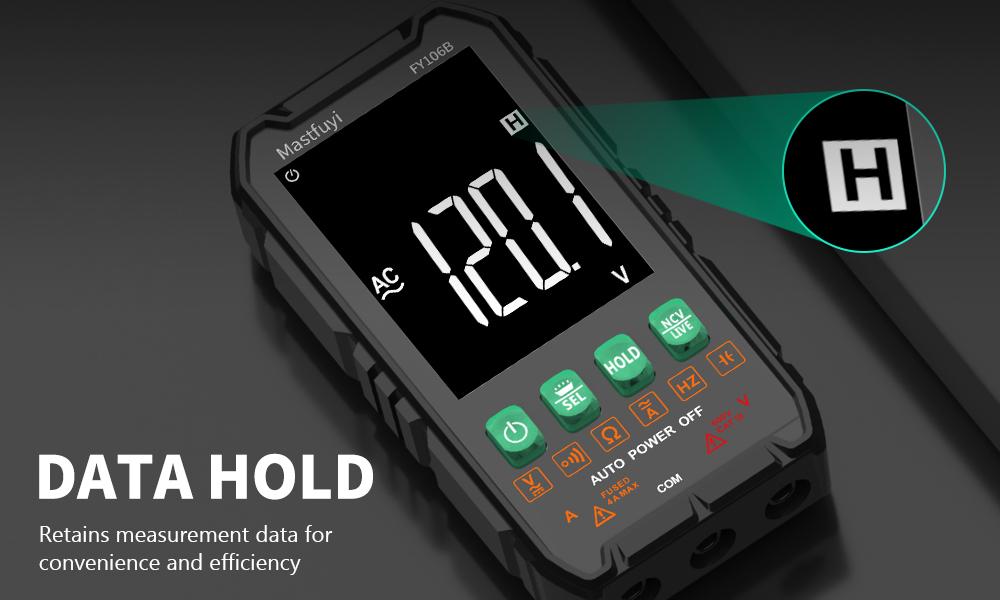 Mastfuyi FY106 Lightweight Smart True RMS Digital Multimeter - 3999 Counts voltmeter, Auto-Ranging, CAT III 600V, Professional Voltage Tester with Test Leads, Tools and Gadgets, Work Accessories, Mechanic Tools for Live Wires detail 9