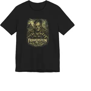 Vintage Frankenstein Horror T-Shirt Gothic Halloween Monster Graphic Tee Unisex Menswear Top