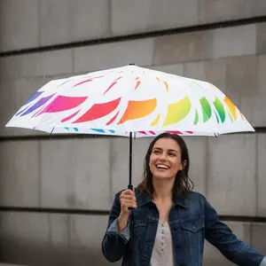 Spiral Flag Rainbow Umbrella - Foldable Compact | Pride