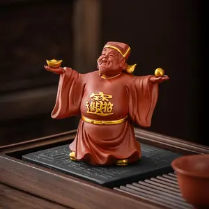 Zen Zisha Exquisite Small Desktop Figurine, Vintage Art Decor for Tea Room & Tea Table, Elegant Accent for Living Room Study, Energy Balancing Luxury Collectible