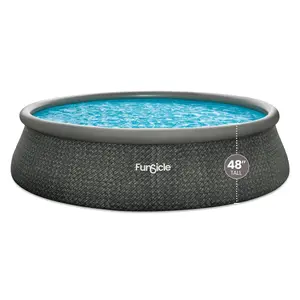 Funsicle 18' x 48" QuickSet Inflatable Ring Top Outdoor Above Ground Pool w/Pump