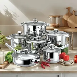 12pcs Stainless Steel Cookware Set