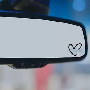 8Pcs Heart Shaped Cross Pattern Car Sticker, Car Exterior Decorative Sticker, Sticker for Cars, Universal Vinyl Decal for Car, Laptop, Phone, Window, Bumper, Mirror, Vehicle Exterior Decoration, Stylish Car Merch