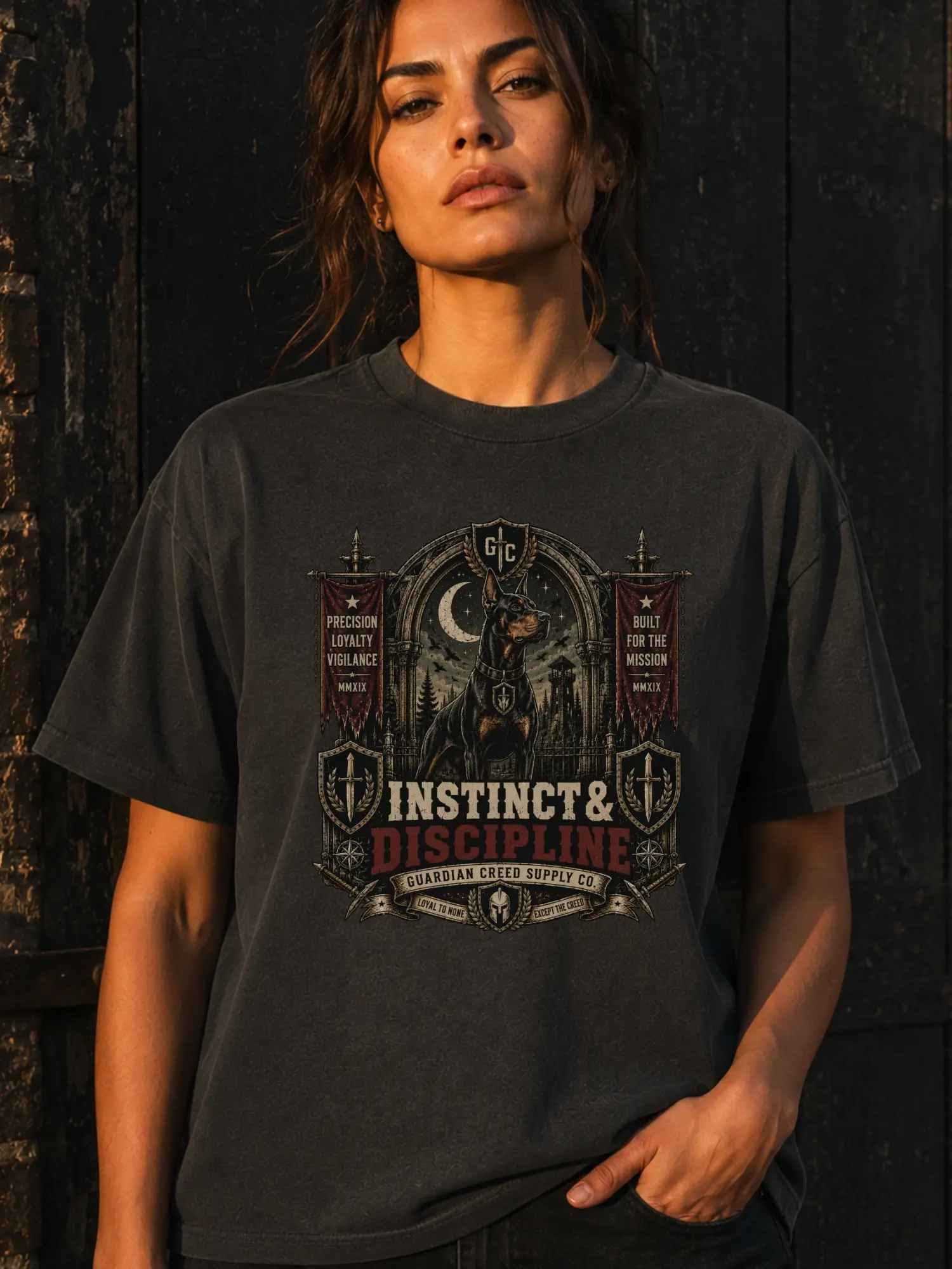 Doberman Shirt | Instinct And Discipline Vintage Tee | Doberman Gift For Him | Doberman Gift For Her