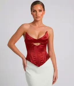 Siren Corset - Bold Cutout Design for Formal & Stylish Outings - Versatile Comfortable Corset for Any Occasion in Black & Red