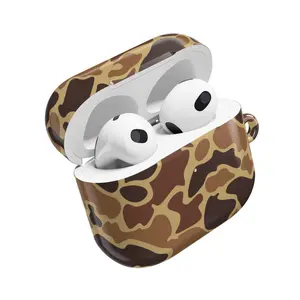Brown Camo AirPods Case – Shockproof Hunting Camouflage Cover for AirPods Pro 1/2 & AirPods 1/2/3/4, Rugged Outdoor Style