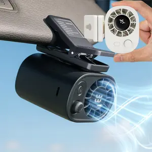 Car Clip On Fan with LED Display - 360° Rotation, 100 Speeds Adjustable, USB Rechargeable Personal Cooling Fan 1800mAh Battery