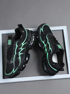 Men's Low Top Sports Shoes, Casual Running Sneakers, Walking Shoes, Fashion Colorblock, Street Style, Flat Bottom Lace-Up Loafers