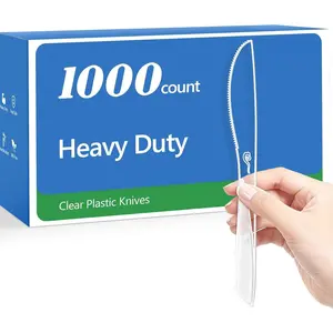 1000 Count Heavy Duty Clear Plastic  Disposable, Disposable Plastic Cutlery,Heat Resistant-Plastic  Bulk for Parties, Catering, Weddings & Everyday Use