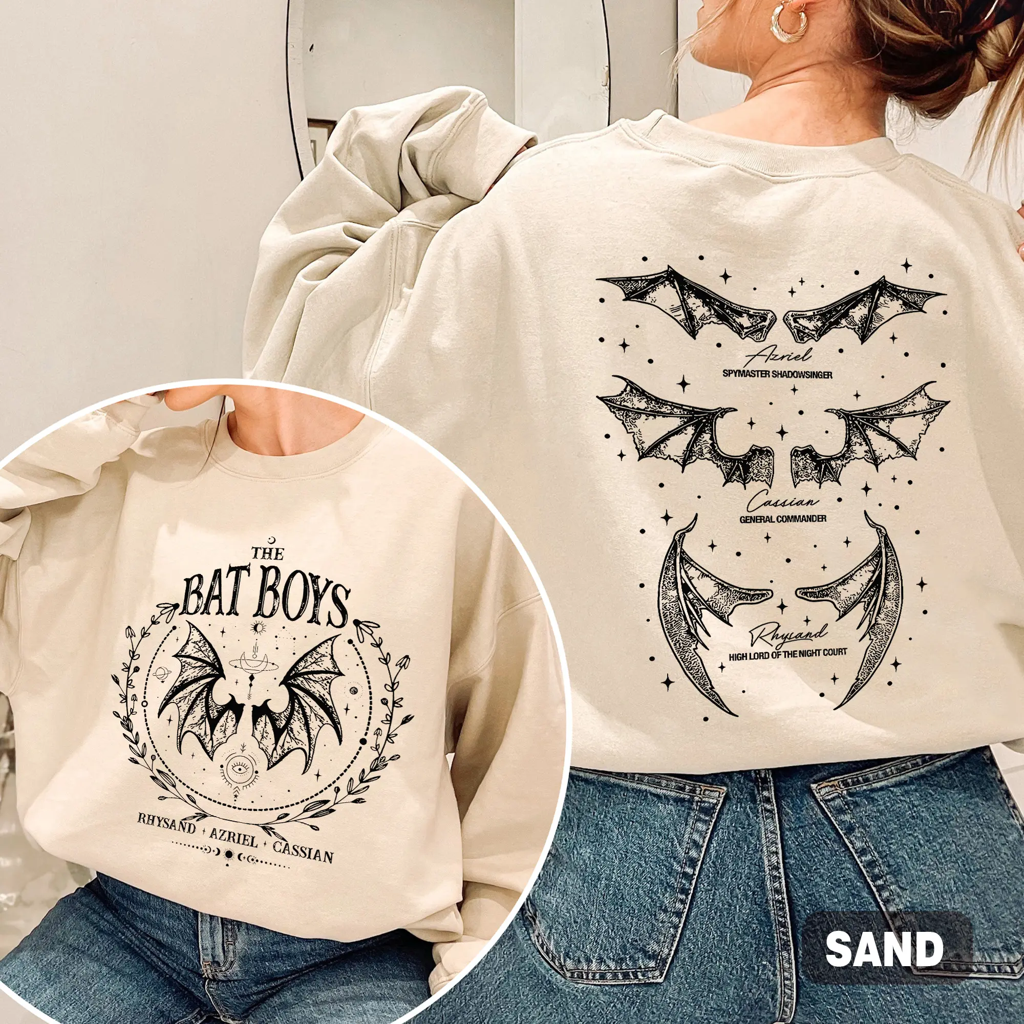 The Bat Boys Comfort Colors Shirt, Acotar Merch Sweatshirt, The Night Court Illyrians, A Court of Thorns and Roses Rhysand Cassian Azriel, Sjm Merch