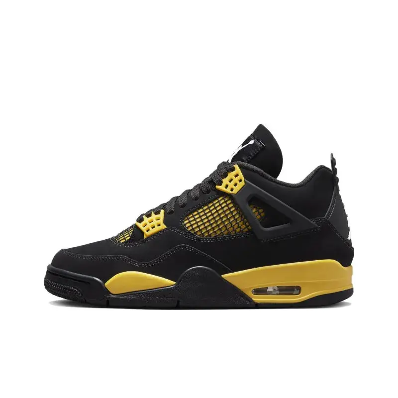 Air Jordan 4 Retro Thunder – Men's Iconic Sneakers (Black/Tour Yellow)