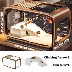 Modern desktop ecological fish tank, extra-large panoramic aquarium, multiple colors available, suitable for home and office decoration