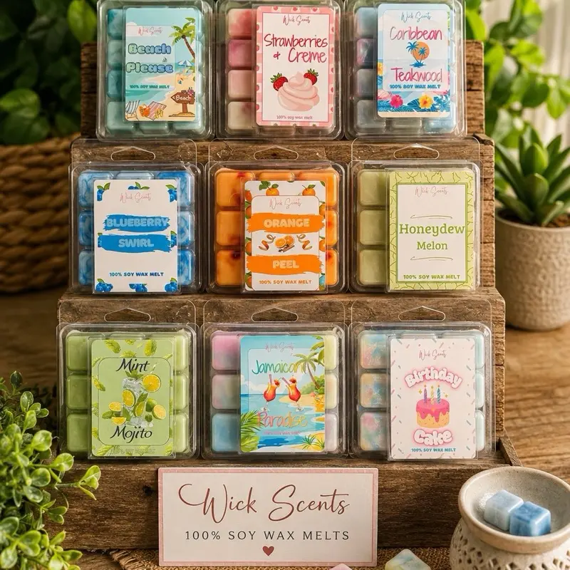 Summer Wax Melts, Long-Lasting Fragrance, Natural Soy Wax Blends for Home Relaxation