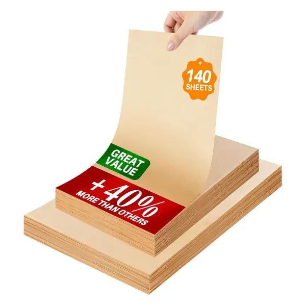 140 Parchment Paper Sheets 9x13 Inch | Precut Unbleached Baking Paper Sheets for Oven, Air Fryer, Cookies, Bread, Pizza | Non-Stick, Greaseproof Liners | Natural Brown Parchment for Baking