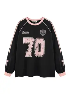 Men's American Vintage Colorblock Patchwork Sweatshirt, Trendy Fashion Casual Sports Long Sleeve Top, Stylish Men's Clothing