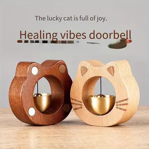 Modern Japanese-style wooden doorbell - no power required, suction cup installation, entrance bell for new homeowners' home decor