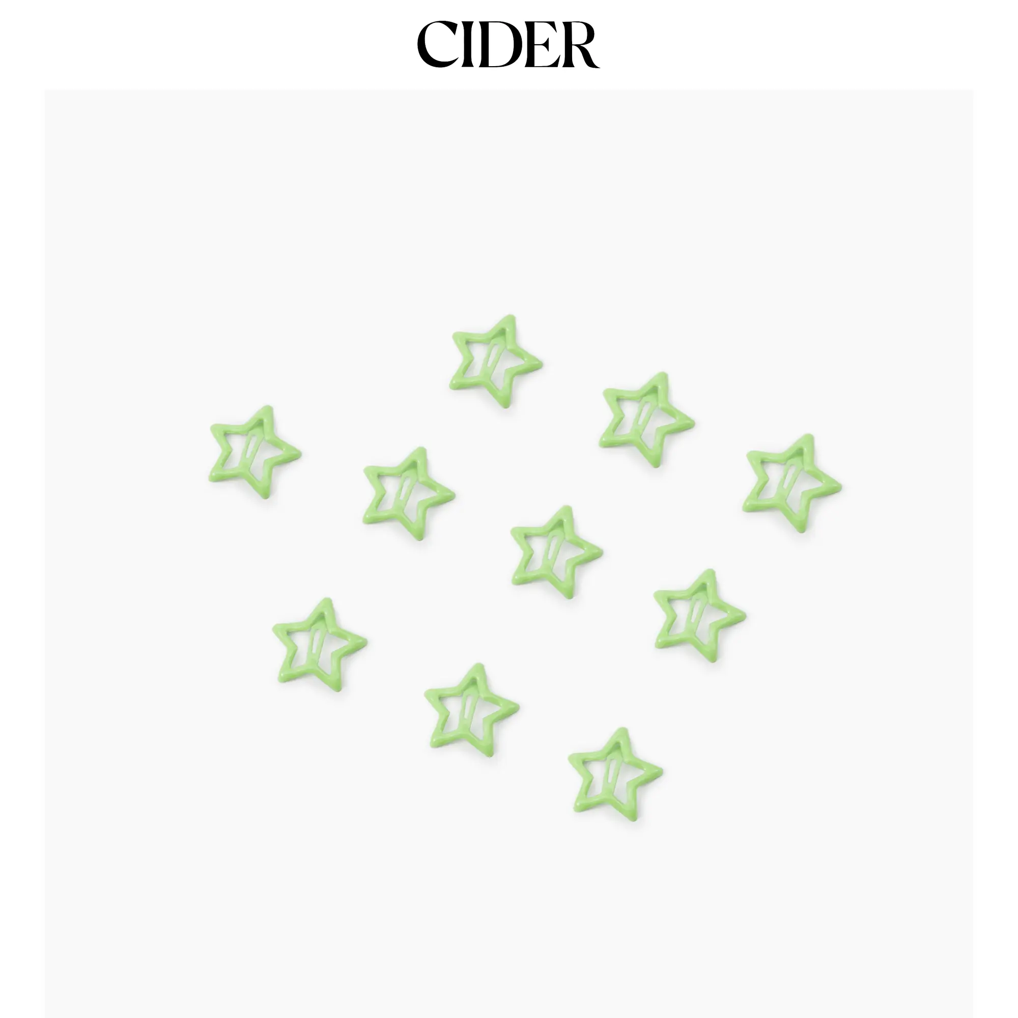 Cider [11 colors, size One Size-One Size] 10pcs Glittering Star Shaped Small Hair Clips