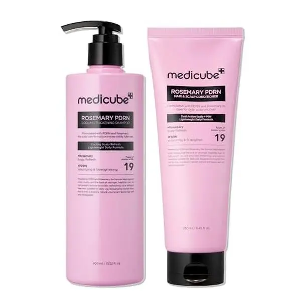 [Medicube] Rosemary PDRN Shampoo and Conditioner Set for Dry, Fine, Weak-Looking Hair | Amino Acid for Strength & Softness