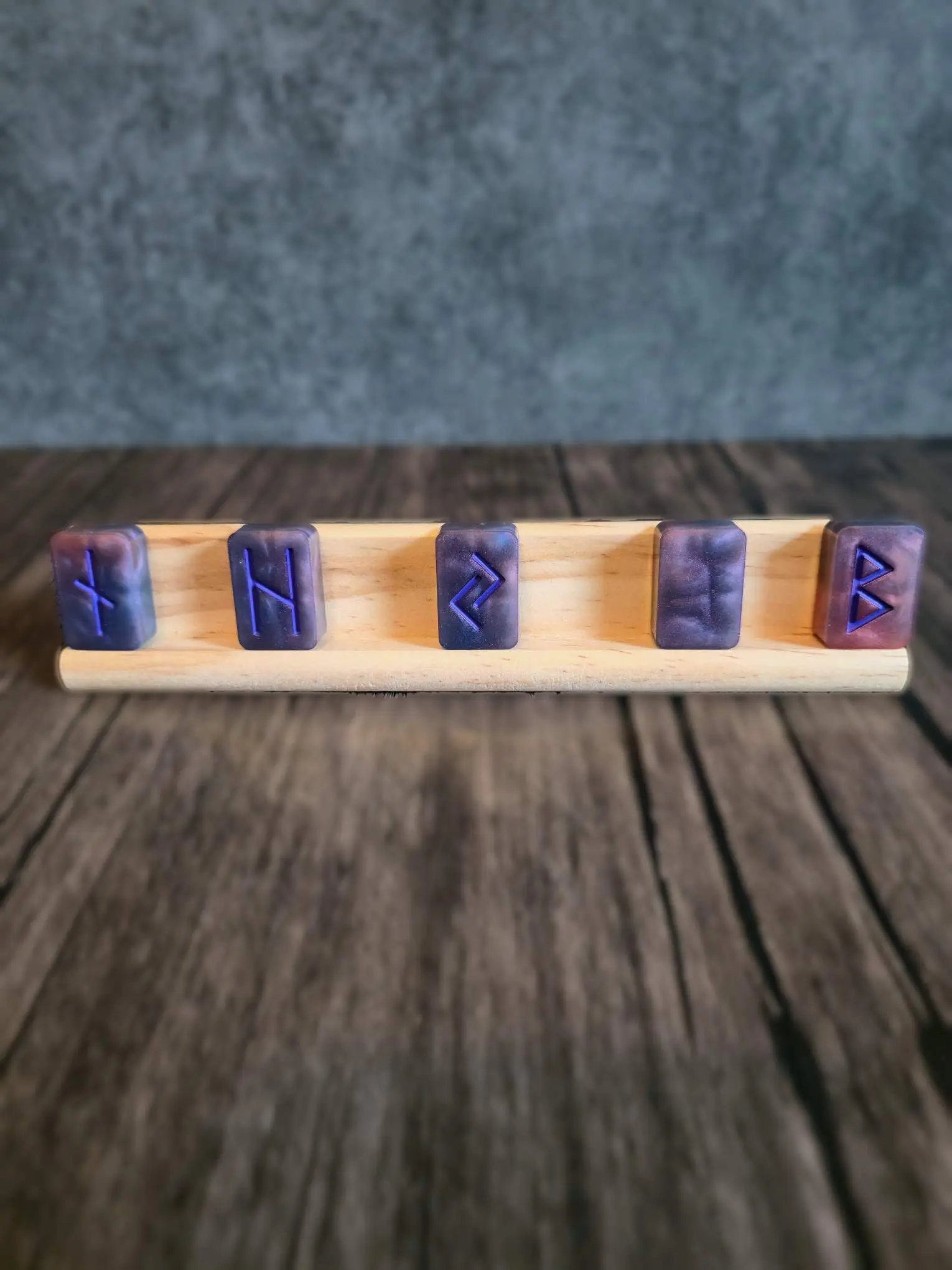 Asgardian Cosmic Runestone Set – Handcrafted Elder Futhark Runes in Celestial Resin