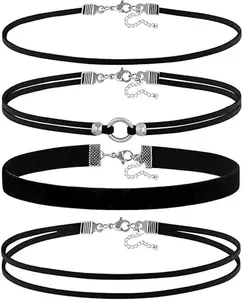 Velvet Choker Necklace for women Black Lace Choker Layered Classic Black Choker Gothic Chokers for Halloween Cosplay jewelry Gift for Women
