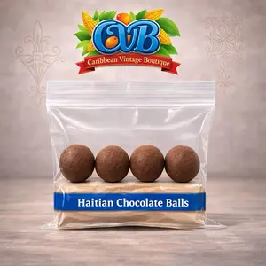 Haitian Chocolate Balls Authentic Ayisyen Chokola Delightful Snack Made from Roasted Cocoa & Natural Spices for Haitian Hot Chocolate - Sugar