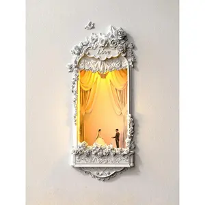 Embedded Wall Light For Wedding Party Decoration Rose Flower Wall Lamp For Bedroom Plaster Modern Wall Sconce Night Light