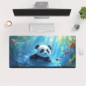1pc 11.8x31.5in MousePad Panda HD Printed Desk Mat, Multi-Functional Gaming Mousepad with Vibrant Underwater Scene, Perfect for Office, PC, or Gamer Setup, Ideal Gift for Family& Friends