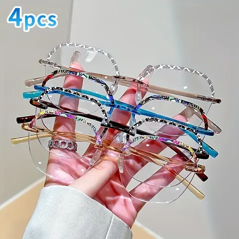 Fashionable Flower Pattern Glasses, Trendy Geometric Frame Anti- Light Reading Glasses for Women & Men, Fashion Eyeglasses for Work, Daily Clothing Decor, Leopard Pattern Eyeglasses, Trendy Casual Eyeglasses, Stylish Trendy Eyewear, Trending Glasses