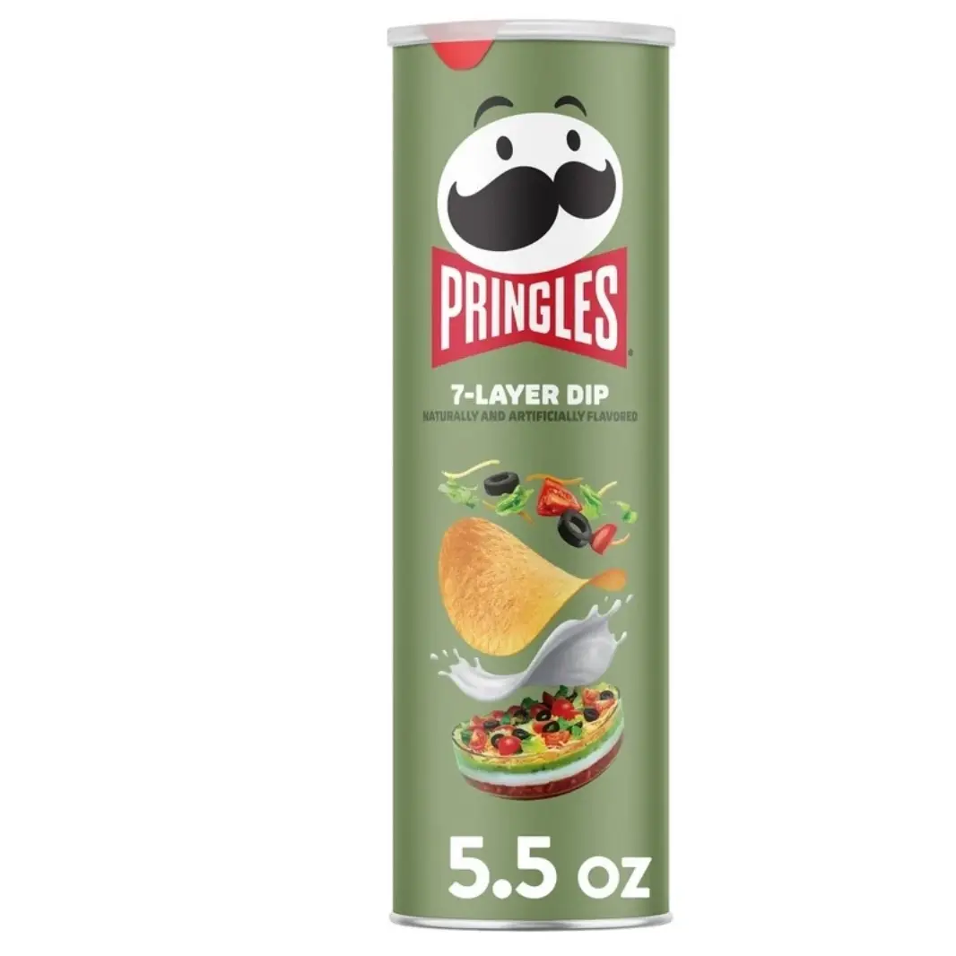 Pringles 7-Layers Dip Flavored Potato Crisp 1 Can 5.5 oz