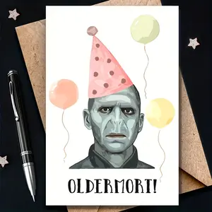 Harry Potter Parody Greeting Card, Voldemort Card - The Perfect Birthday Gift for Friends and Family, A Hilarious Choice for Harry Potter Fans, Funny Dad Card