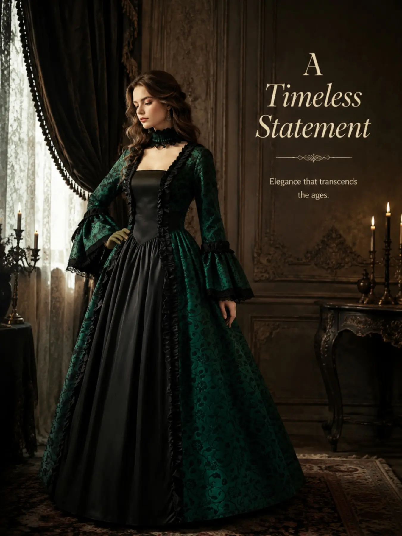 Women's New Medieval Court Vintage Dress Fabric Print Cosplay Costume, Victorian Court Gown for Cosplay Performances, Retro Fashion for Role-Playing Events, Clothes