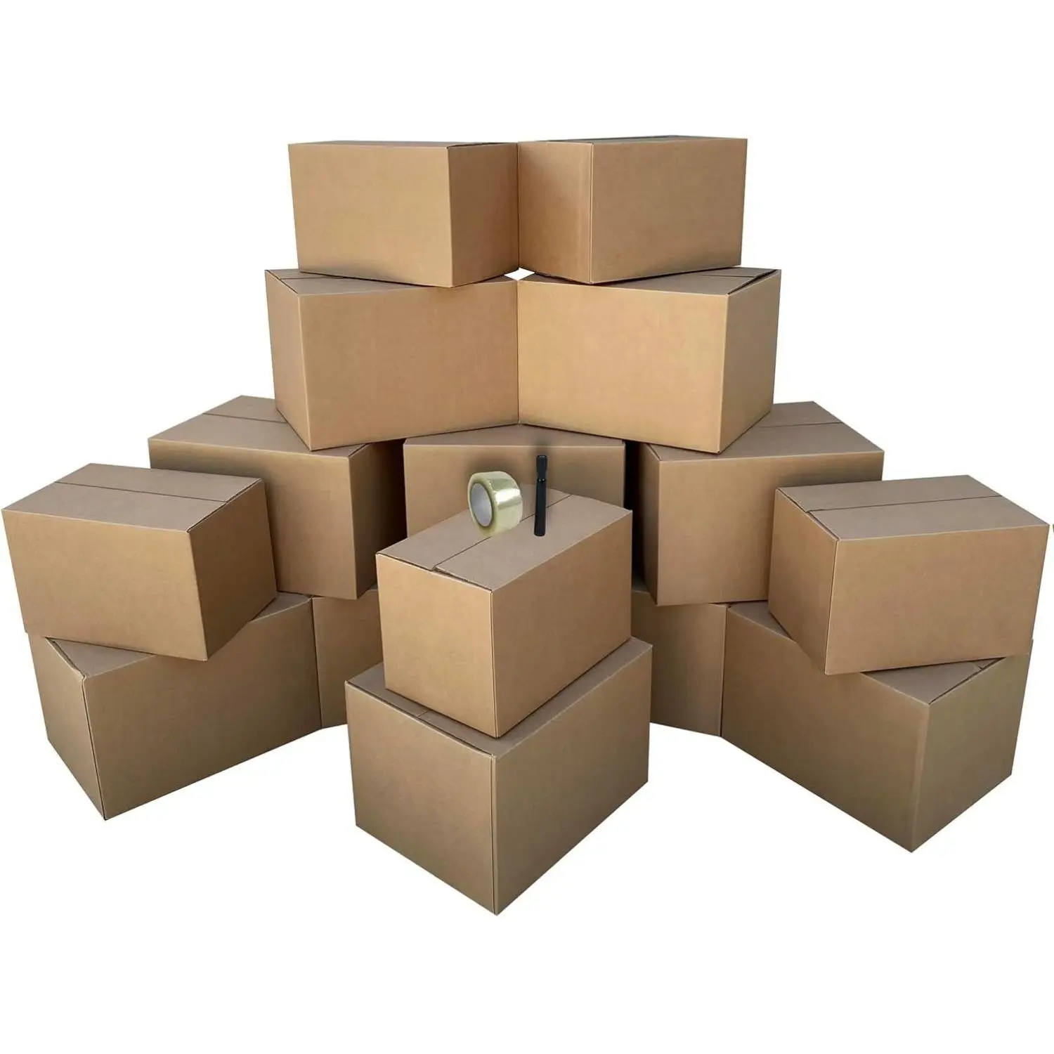 uBoxes 1 Room Economy Moving Kit, 15 Boxes, Moving and Packing Supplies (ECOBASICKT01), Brown