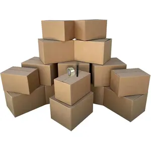 uBoxes 1 Room Economy Moving Kit, 15 Boxes, Moving and Packing Supplies (ECOBASICKT01), Brown