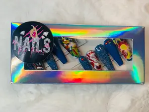 Luxurious Medium Gel Coffin Press-On Nails Long-lasting