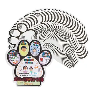 20 1/4" x 21" Bulk 150 Pc. Color Your Own All About Me Paw Print Posters