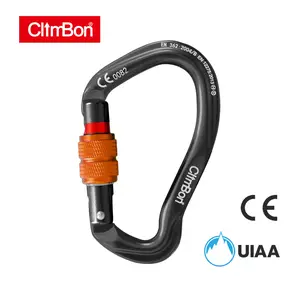 Locking Carabiner 23KN, type Auto-L, UIAA CE Certified Multipurpose High-Strength Screw Gate Carabiner for Rock Climbing, Mountaineering, Rope Access, Arborist, Rescue, and Industrial Fall Protection