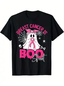 Breast Cancer Is Sheet  Breast Cancer Awareness T-Shirt Summer Comfortable Casual Short Sleeve T-Shirt